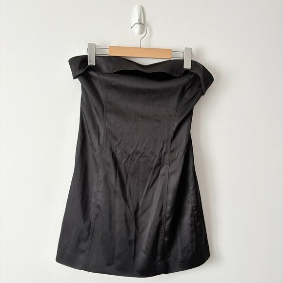 Aritzia Ten by Babaton Shimmer Satin Tube Dress Black Size 12 - Picture 6 of 10